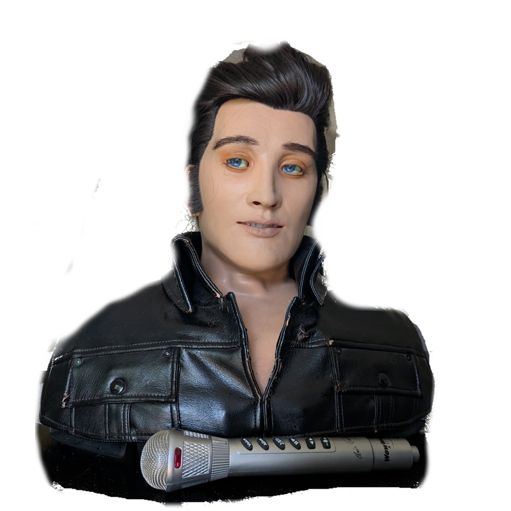 Elvis Collectible Animatronic Singing and Talking Bust with Microphone Remote
